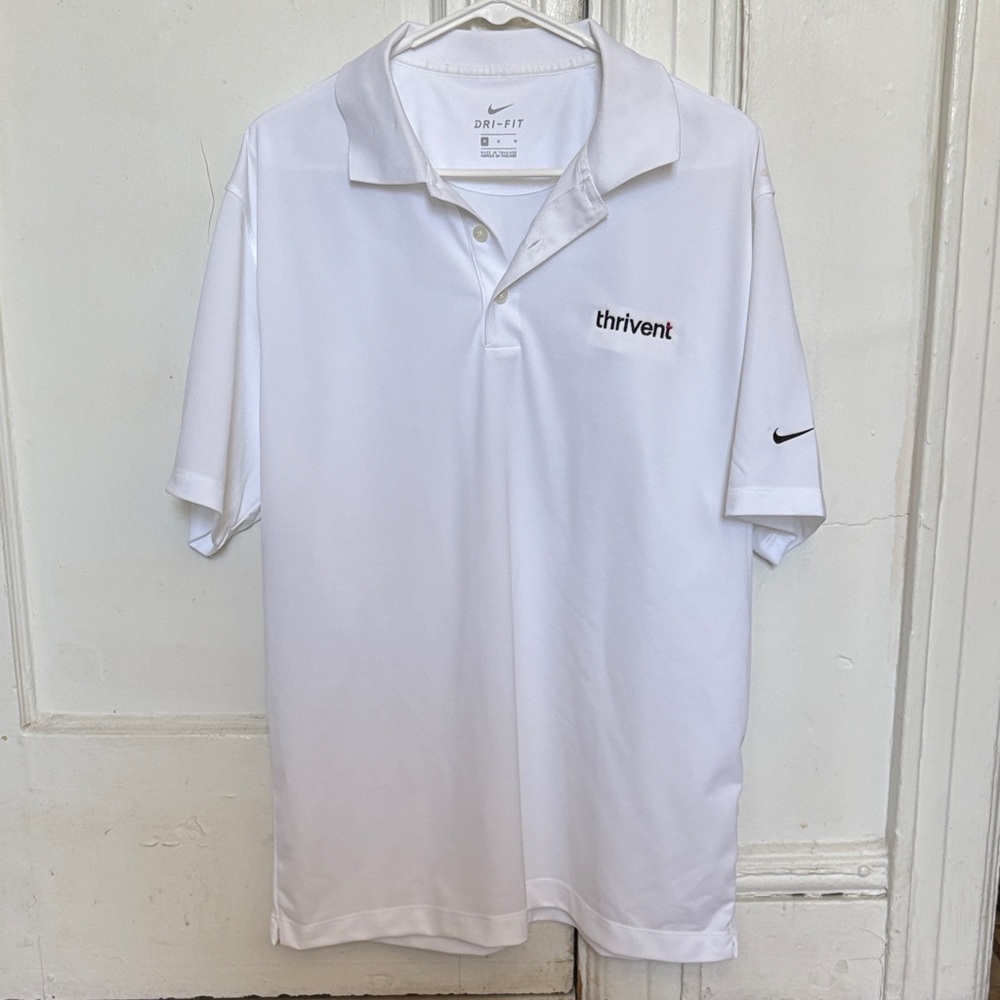Nike White Men's Dri-FIT Thrivent Logo Polo